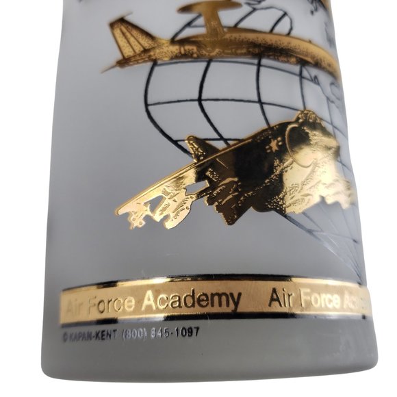 US Air Force Academy Frosted Rock Glass Kapan Kent NWT Gilded Set of 2 - Picture 4 of 9